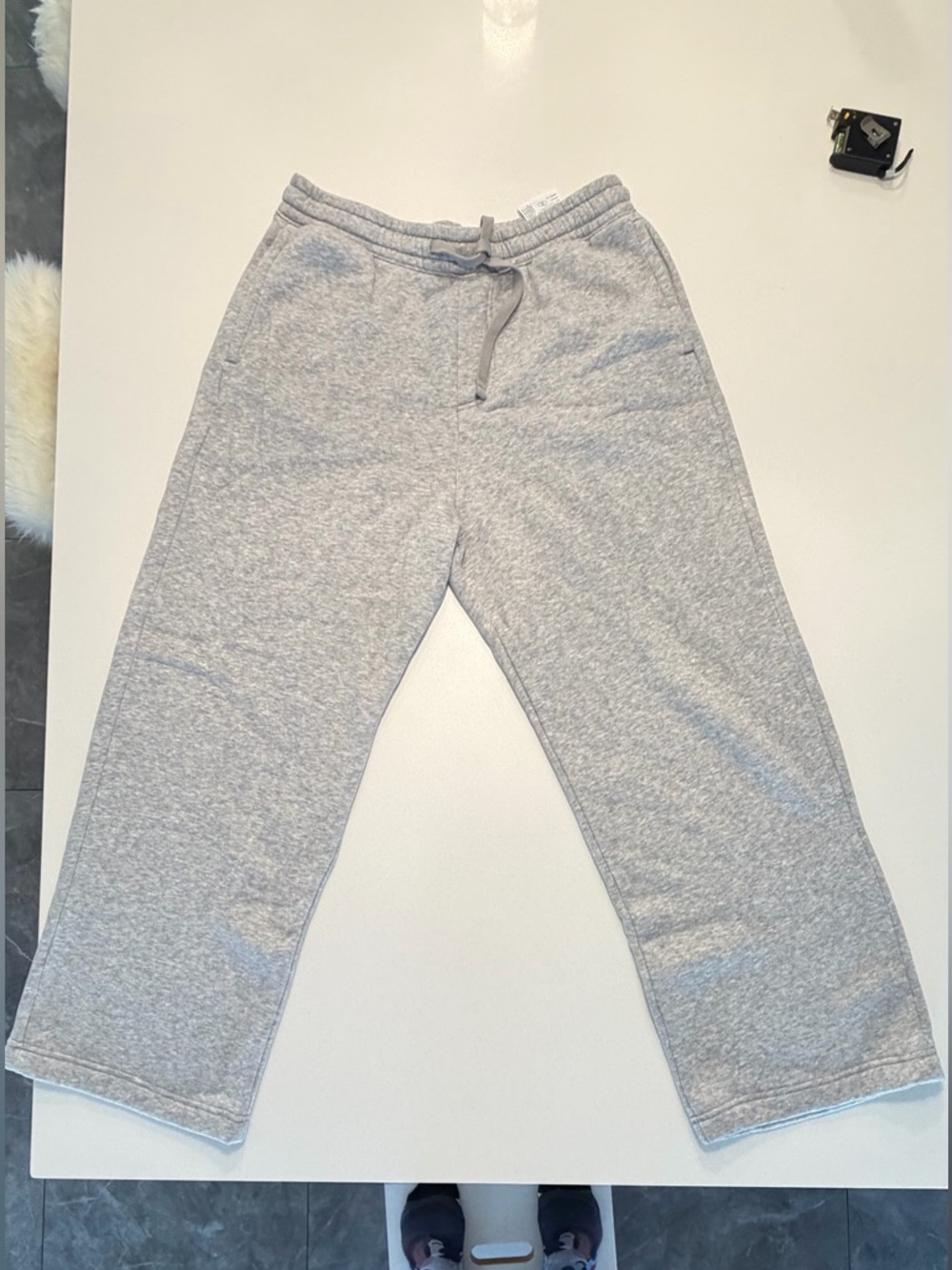Hollister Soft Fleece Sweatpants in Light Gray and Cream